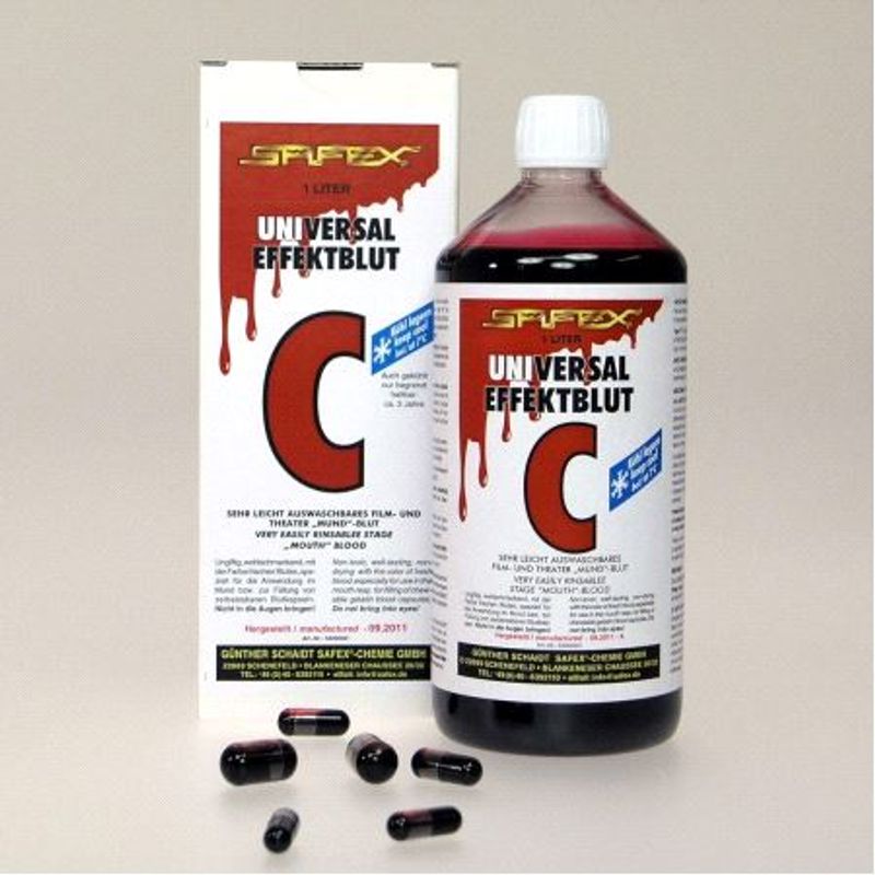 Teaterblod SAFEX type C, for bruk i munnen - 1 liter